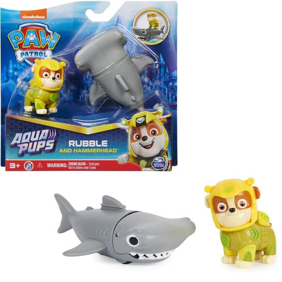 Paw Patrol, Aqua Pups Rubble and Hammerhead Action Figures Set New in Package - Picture 1 of 4